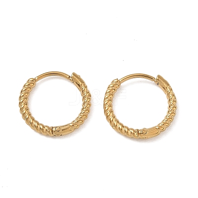 Twist Textured 304 Stainless Steel Huggie Hoop Earrings SA-CBA46AF-27G-02-1