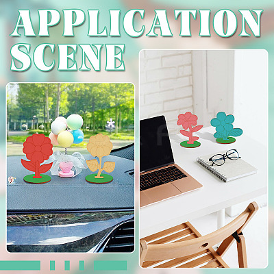 20Pcs 4 Styles Flower Unfinished Wood Display Decorations for DIY Painting Decoration Crafts DJEW-TA0001-38-1
