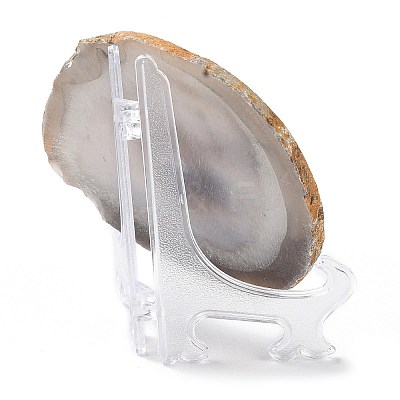 Printed Natural Agate Slice Stone Ornament DJEW-M011-03H-1