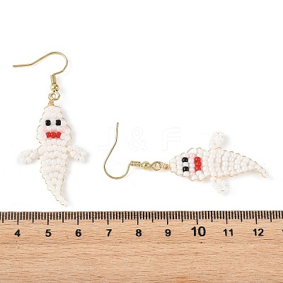Halloween Glass Seed Bead Dangle Earrings EJEW-MZ00769-02-1