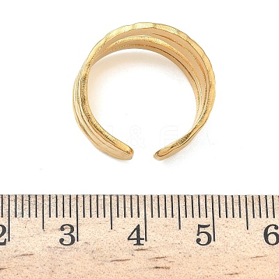 Adjustable 304 Stainless Steel Cuff Open Rings for Women RJEW-Z122-03G-06-1