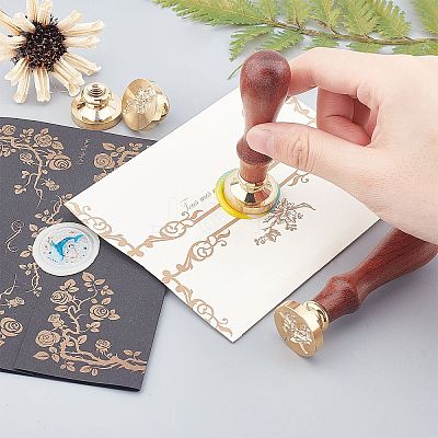 Wax Seal Brass Stamp Head AJEW-WH0209-560-1