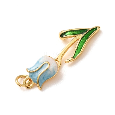 Brass with Enamel Pendants KK-CBA2F11-06G-03-1