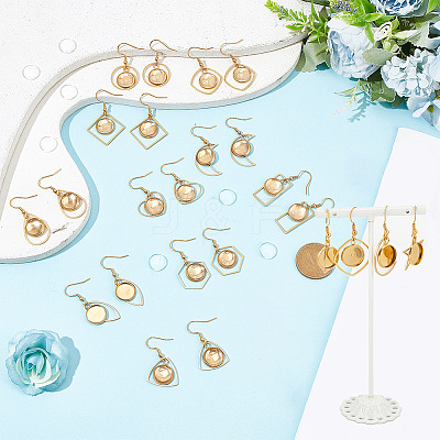 DIY Blank Dome Stainless Steel Dangle Earrings Making Kits DIY-AN0001-09G-1