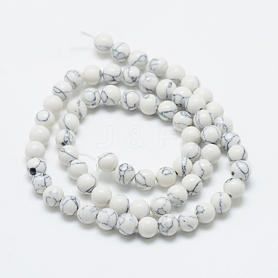 Synthetic Howlite Beads Strands G-T053-6mm-01-1-1