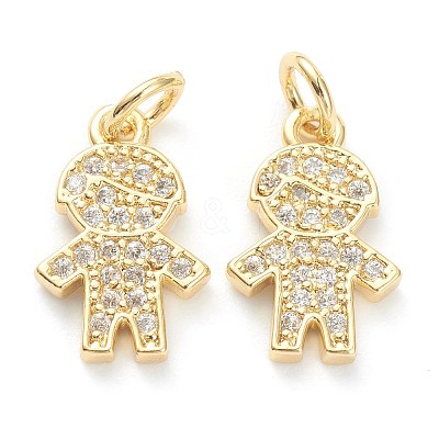 Brass Micro Pave Clear Cubic Zirconia Pendants ZIRC-J041-15-1