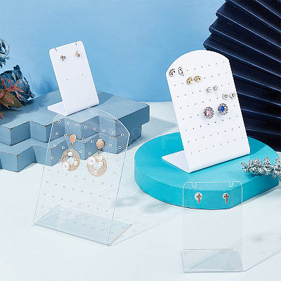 8Pcs 4 Style Acrylic Earring Stands Displays EDIS-FG0001-51-1