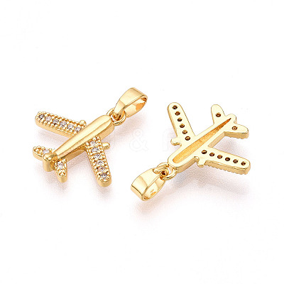 Brass Micro Pave Cubic Zirconia Pendants KK-T070-82G-1
