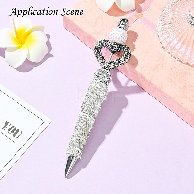 Heart Shape Polymer Clay Rhinestone Beads CLAY-NH0001-09B-04-1