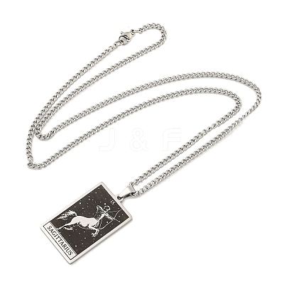 Non-Tarnish 304 Stainless Steel Tarot Pendant Necklaces NJEW-A026-01P-09-1