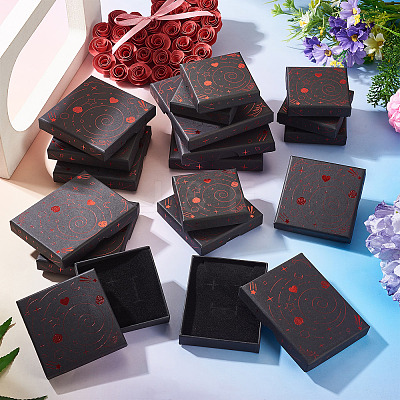 10Pcs Hot Stamping Planet Cardboard Jewelry Packaging Boxes CON-TA0001-44B-1
