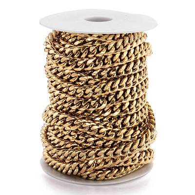 304 Stainless Steel Cuban Link Chain STAS-B019-02C-G-1