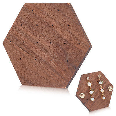 Walnut Stud Earrings Plate EDIS-WH20010-01B-1