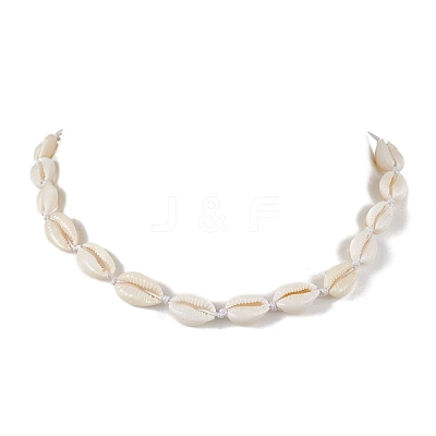 Bohemia Natural Cowrie Shell Beaded Necklaces NJEW-JN04784-03-1