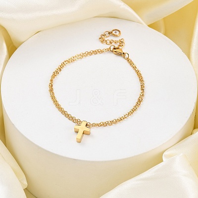 304 Stainless Steel Charm Bracelets BJEW-K265-01G-1