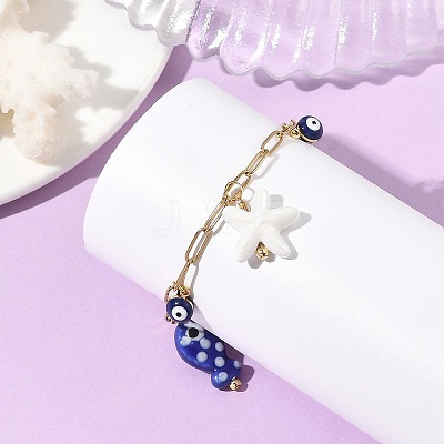 304 Stainless Steel Paperclip Chains Bracelets for Women BJEW-JB14198-01-1