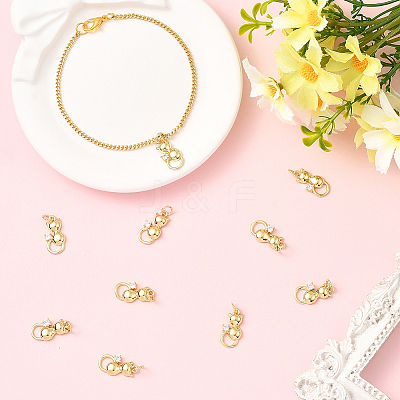 10Pcs Brass Pave Cubic Zirconia Pendants KK-BBC0022-58-1