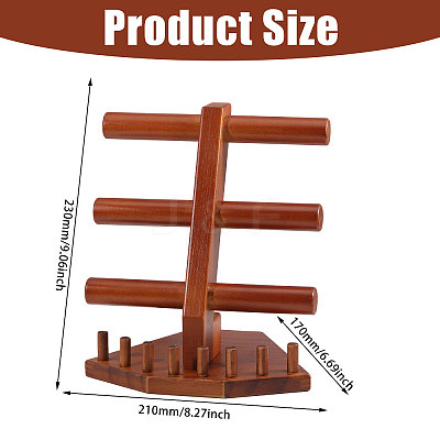 Solid Wood Jewelry Set Jewelry Tower Stands for Rings Bracelets Necklaces DJEW-WH0028-005-1