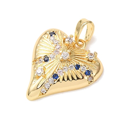 Valentine's Day Brass Micro Pave Cubic Zirconia Pendants CU-H001-02G-G-1