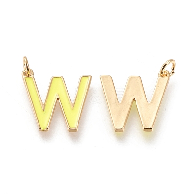 Brass Enamel Pendants KK-R139-02W-1