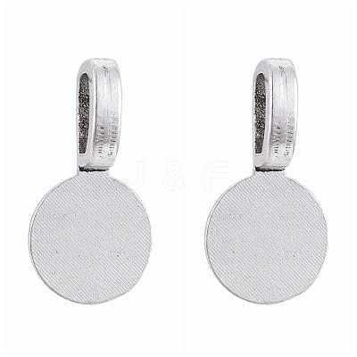 Tibetan Style Alloy Glue On Flat Pad Pendant Bails X-TIBEP-1124-AS-LF-1