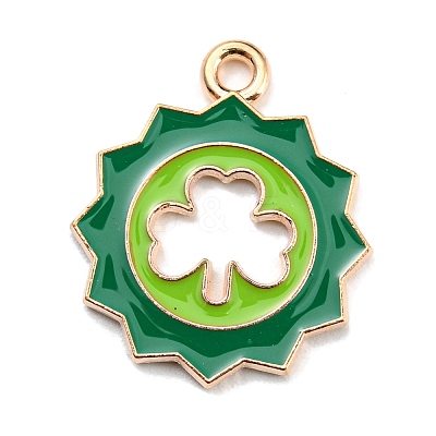 Saint Patrick's Day Alloy Enamel Pendants ENAM-G222-01D-02-1