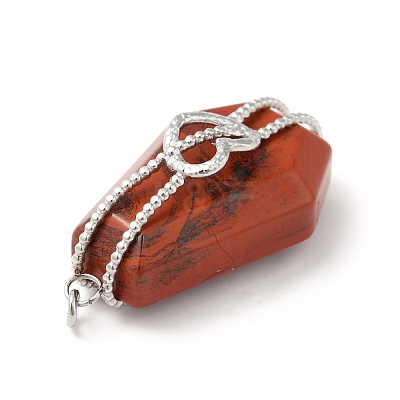 Natural Red Jasper Pendants G-G870-09P-03-1