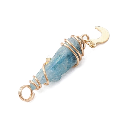 3Pcs 3 Styles Electroplated Natural Quartz Crystal Nuggets Copper Wire Wrapped Pendants PALLOY-JF03127-1