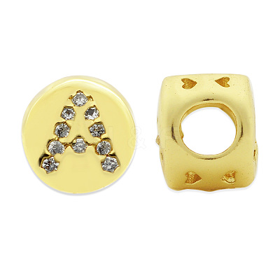 Brass Micro Pave Clear Cubic Zirconia Beads KK-T030-LA859X26-1