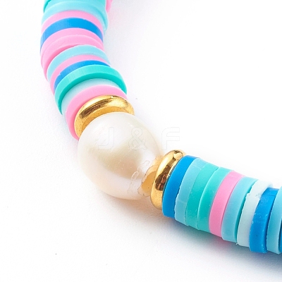 Polymer Clay Heishi Beads Stretch Bracelets Sets BJEW-JB06176-1