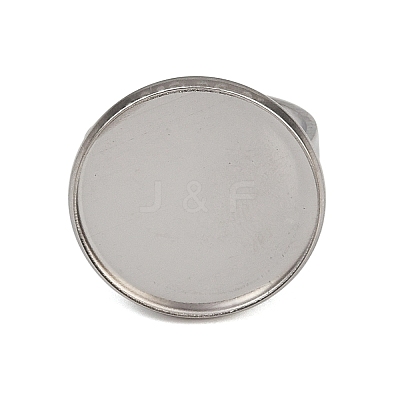 304 Stainless Steel Cuff Ring Components STAS-D372-07P-08-1
