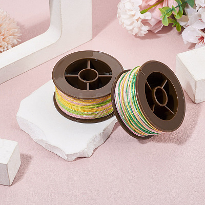 2 Rolls 2 Colors Segment Dyed Round Polyester Twisted Cords OCOR-TA0003-65A-1