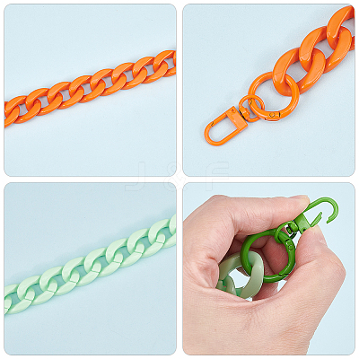 2Pcs 2 Colors Acrylic Curban Chain Bag Straps FIND-WR0008-64-1