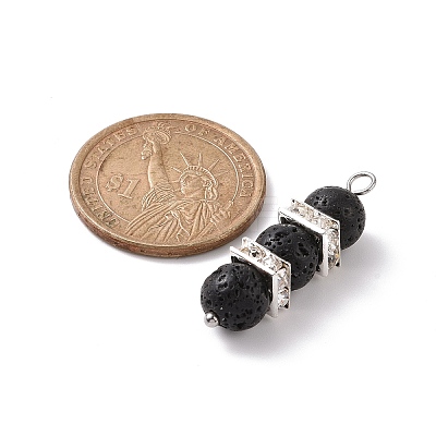 Natural Lava Rock Pendants PALLOY-JF01960-1