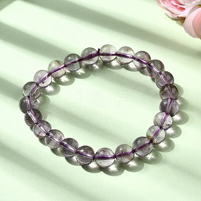 Natural Amethyst Round Beads Stretch Bracelets for Women BJEW-L712-B04-8mm-1