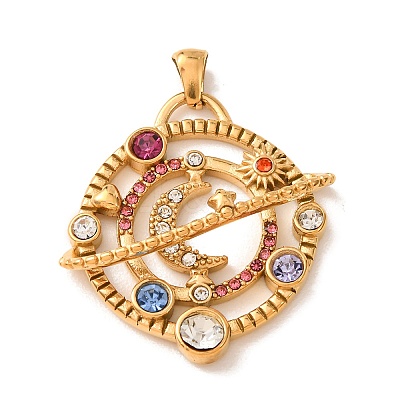304 Stainless Steel Rhinestone Pendants RB-CBA9A37-03G-A-1