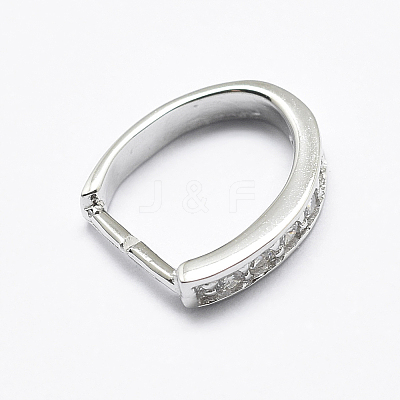 Anti-Tarnish Rhodium Plated 925 Sterling Silver Micro Pave Cubic Zirconia Pendant Bails STER-E053-09P-1