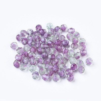 Czech Fire Polished Glass Beads GLAA-F100-D10-1