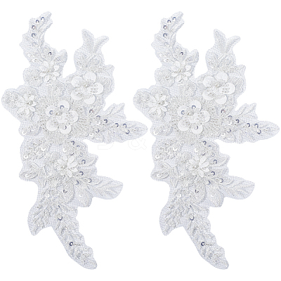 Flower Gauze & Sequin Embroidery Ornament Accessories DIY-WH20081-002A-1