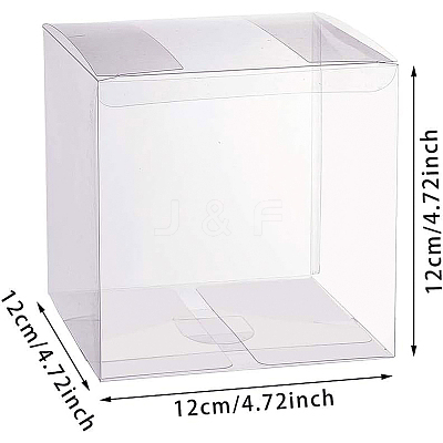 Transparent Plastic PET Box Gift Packaging CON-WH0052-12x12cm-1