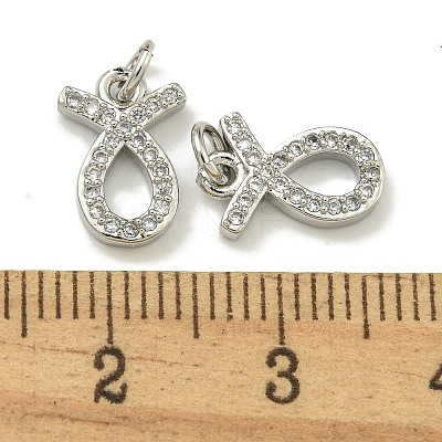 Rack Plating Brass Micro Pave Cubic Zirconia Pendants KK-K386-02I-P-1