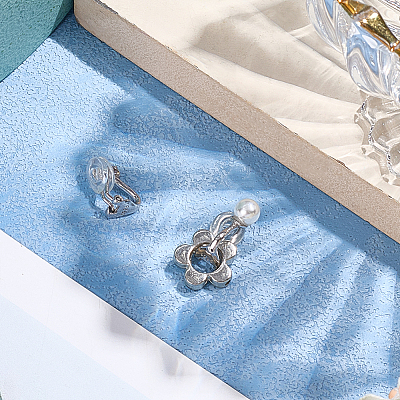 1 Pair 925 Sterling Silver Clip-on Earring Findings STER-BBC0008-46-1