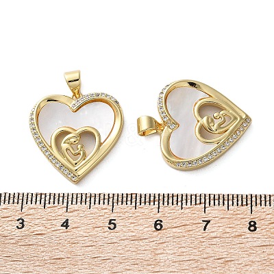 Brass Micro Pave Cubic Zirconia Pendants KK-U070-04E-G-1