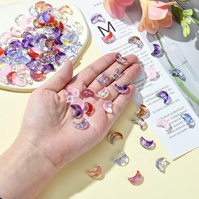 100Pcs Electroplate Transparent Glass Bead EGLA-SZ0001-42-1
