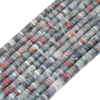 Natural African Bloodstone Beads Strands G-P575-B11-4x1mm-1