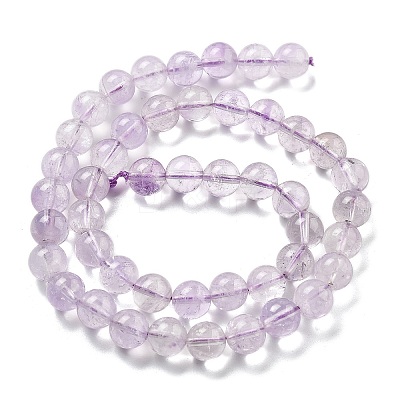 Natural Lavender Amethyst Round Bead Strands G-L411-12-8mm-1