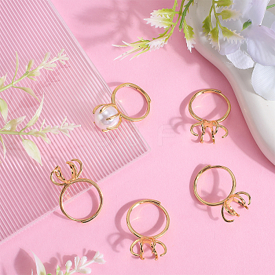 Brass Adjustable Ring Findings KK-BBC0023-69C-1