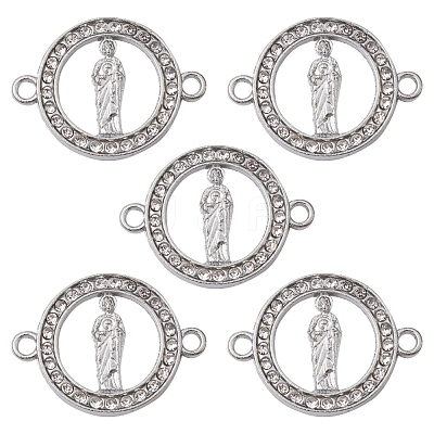 Alloy Connector Charms with Crystal Rhinestone FIND-YW0003-48-1