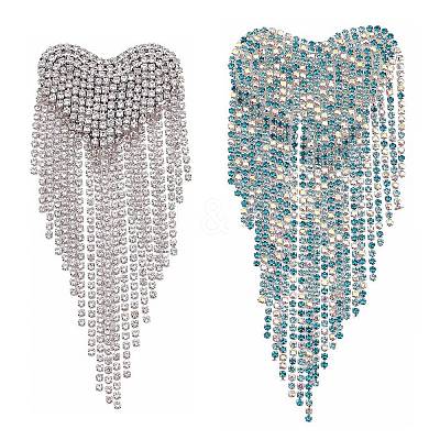 2pcs 2 color Zinc Alloy Rhinestone Cup Chain Shoulder Knot DIY-NB0006-56-1