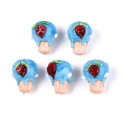 Handmade Lampwork Bumpy Beads LAMP-T022-06C-1